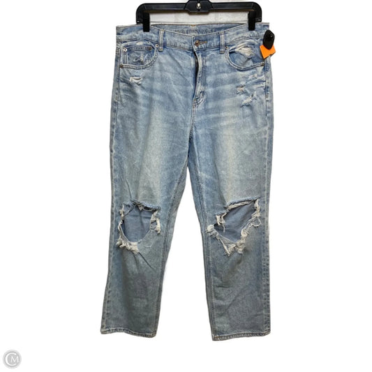 Jeans Straight By American Eagle In Blue Denim, Size: 12