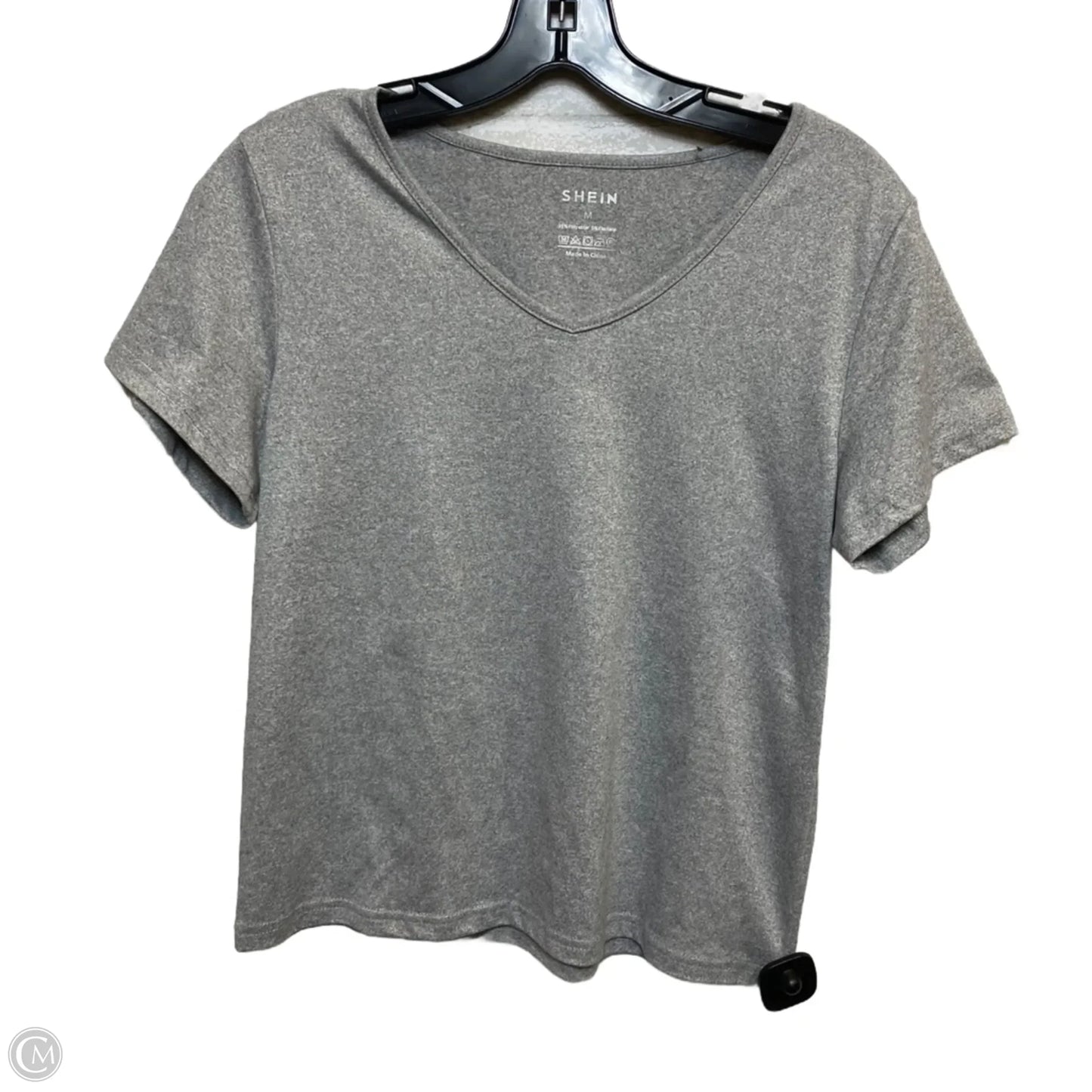 Top Short Sleeve Basic By Shein In Grey, Size: M