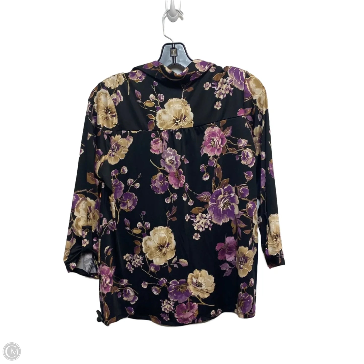 Top Long Sleeve By Perseption Concept In Black & Purple, Size: S