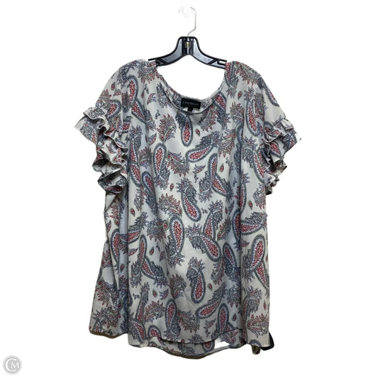 Top Short Sleeve By Lane Bryant In Red & White, Size: 4x