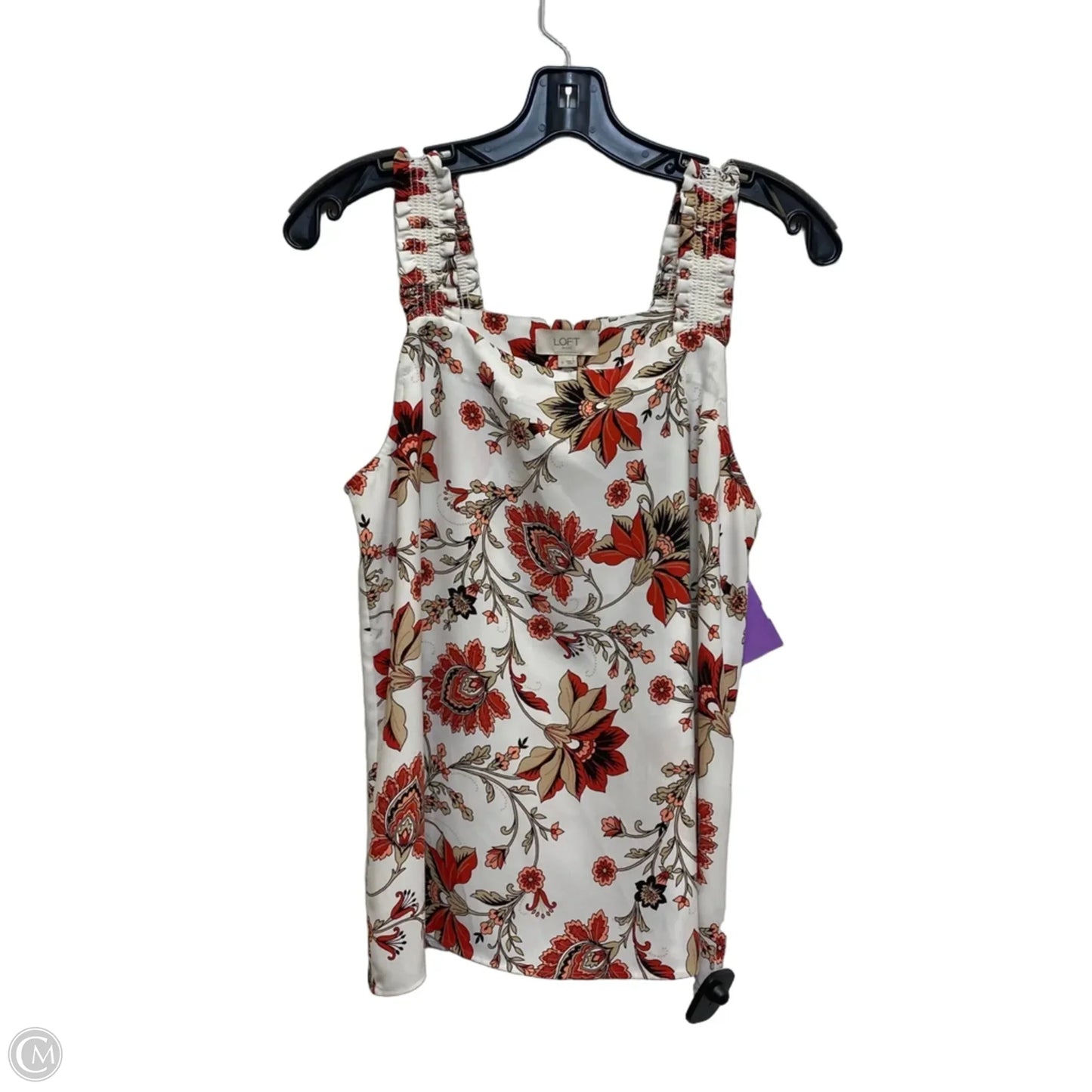 Top Sleeveless By Loft In Red & White, Size: S