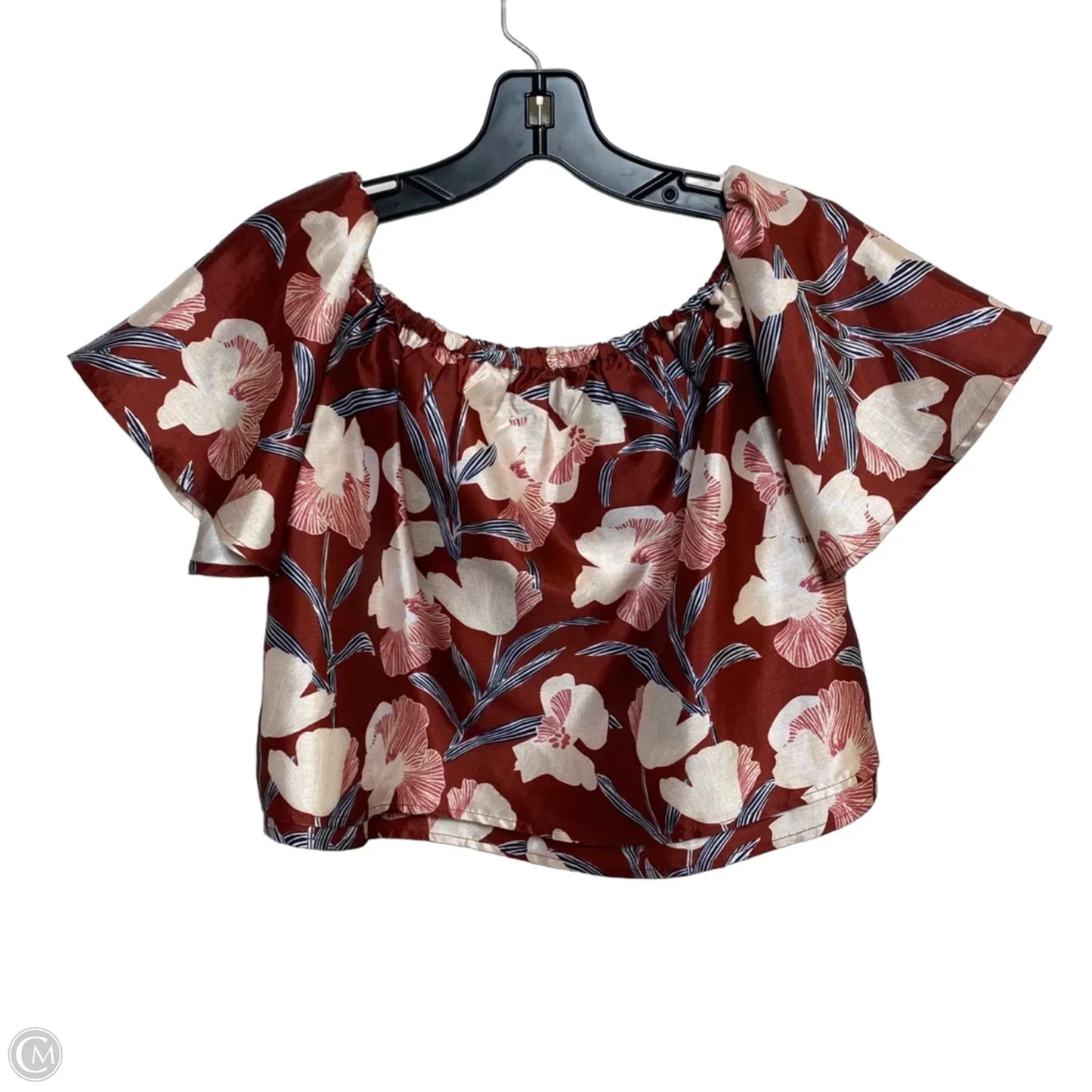 Top Short Sleeve By Vestique In Brown, Size: S