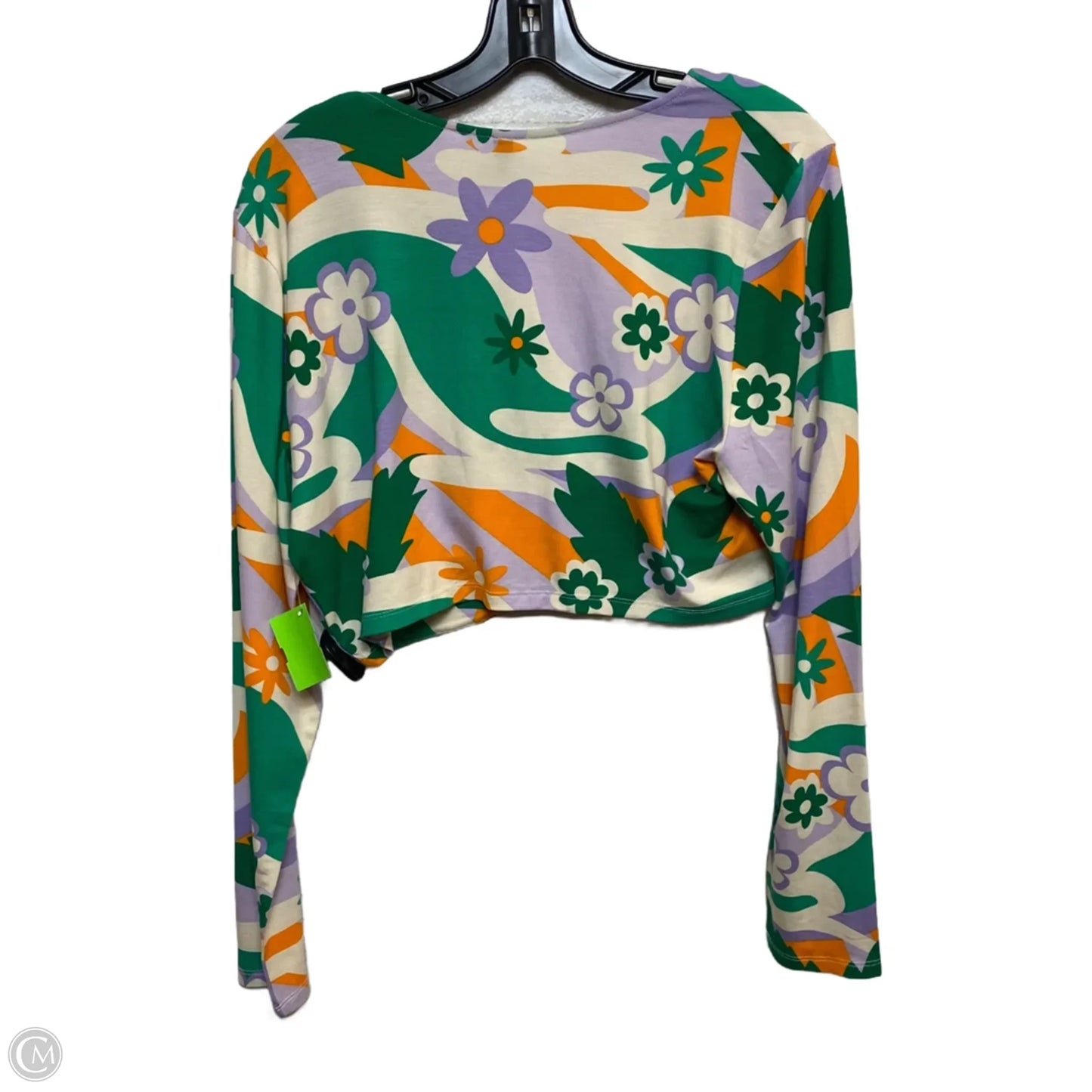 Top Long Sleeve By Divided In Green & Purple, Size: Xl