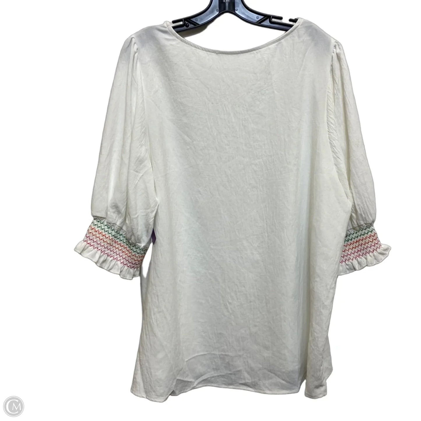 Top Short Sleeve By Chicsoul In White, Size: 3x