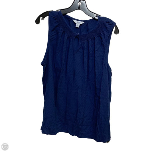 Top Sleeveless By Croft And Barrow In Navy, Size: Xl