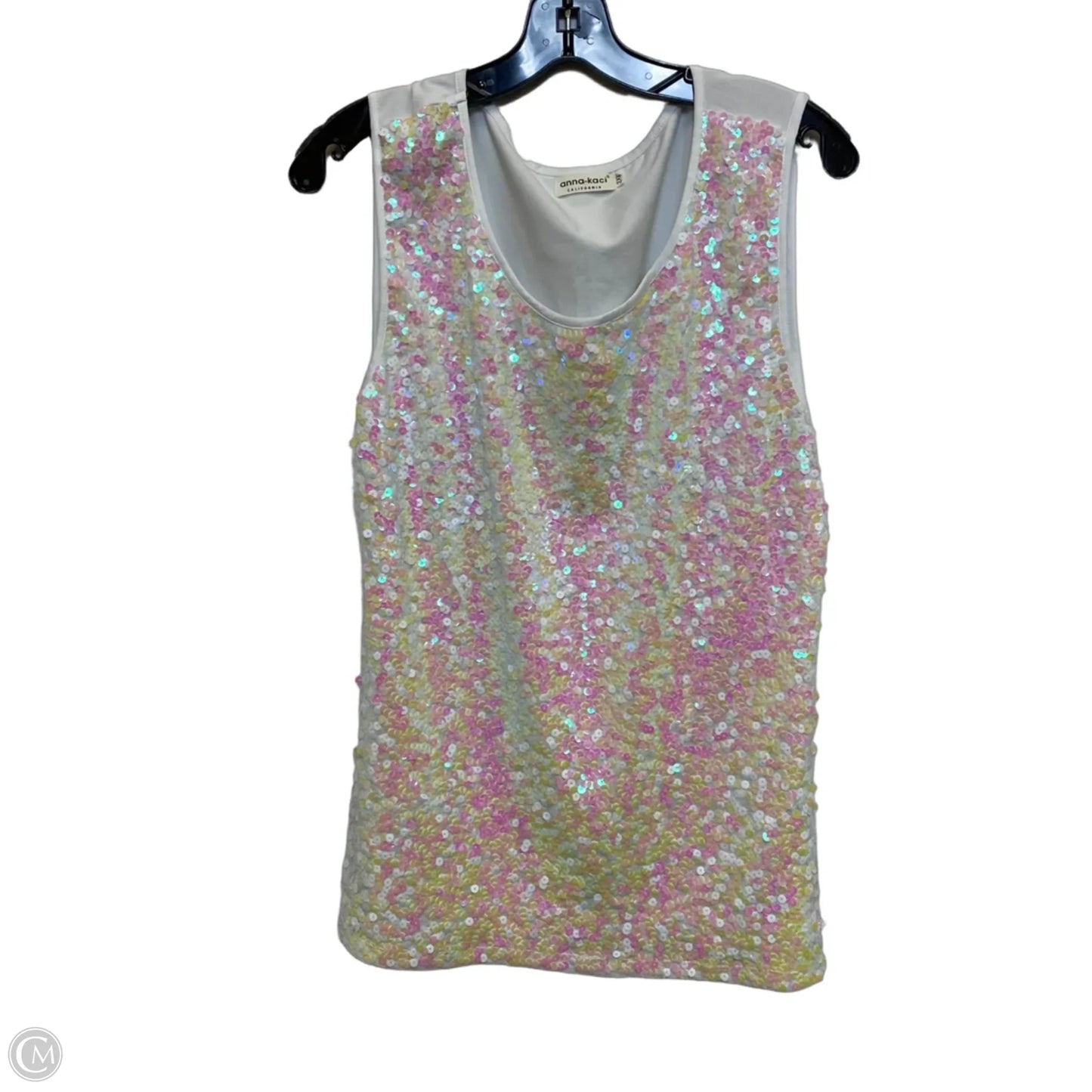 Top Sleeveless By Anna-Kaci In Pink & White, Size: 2x