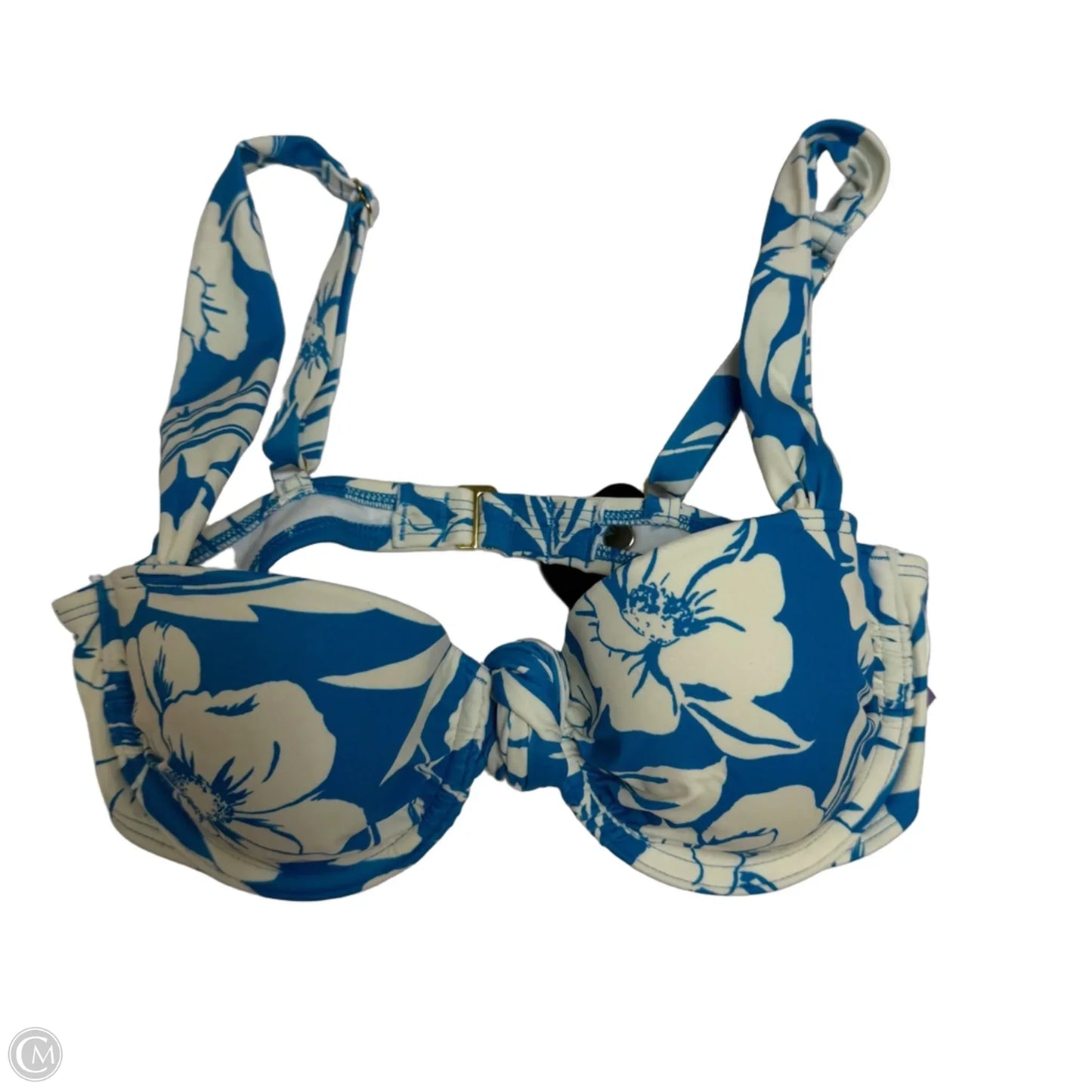 Swimsuit Top By Shade & Shore In Blue & White, Size: S