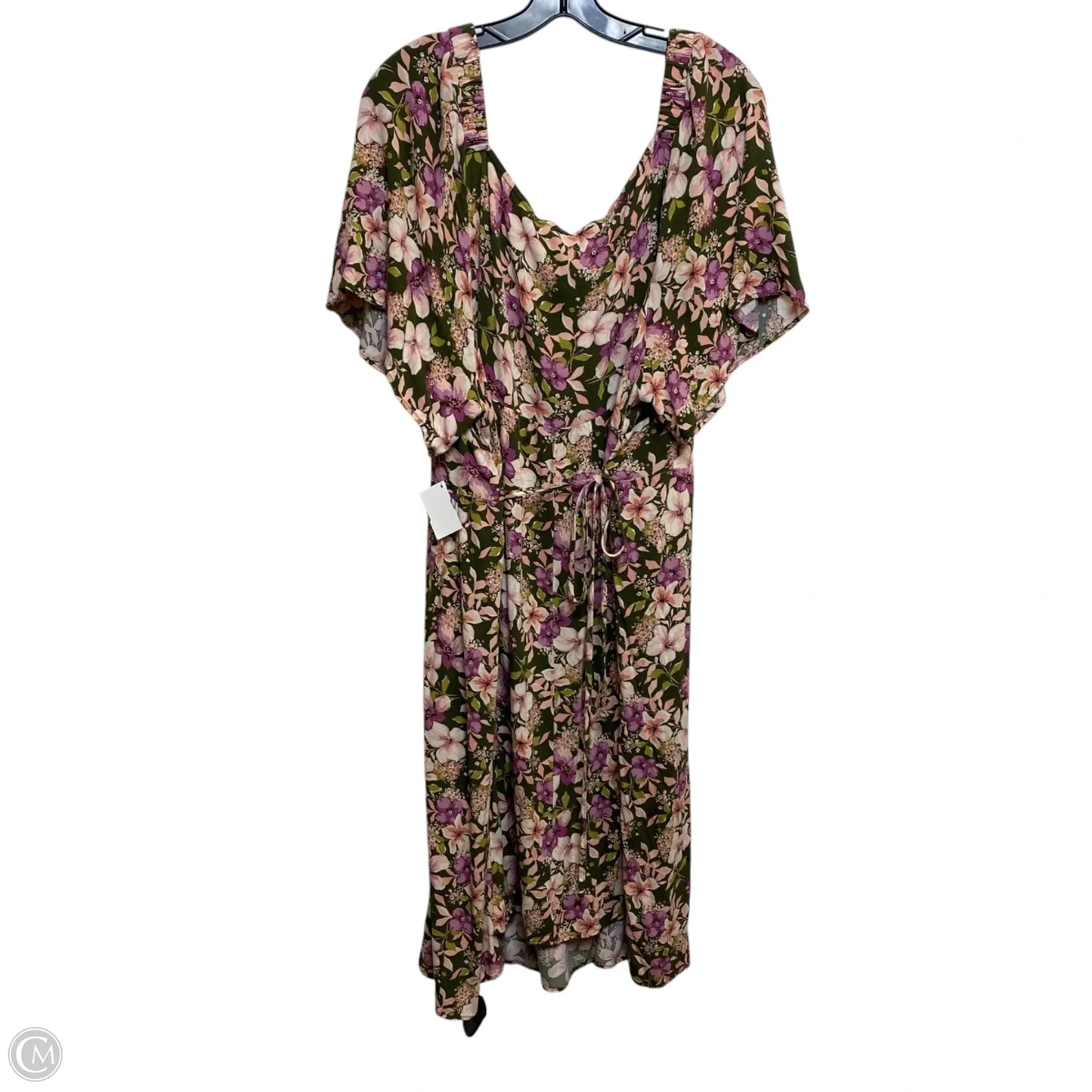 Dress Casual Short By As U Wish In Green & Purple, Size: 4x