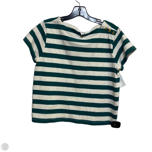 Top Sleeveless By J. Crew In Green & White, Size: S