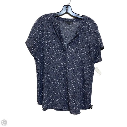 Top Short Sleeve By Adrianna Papell In Blue, Size: L