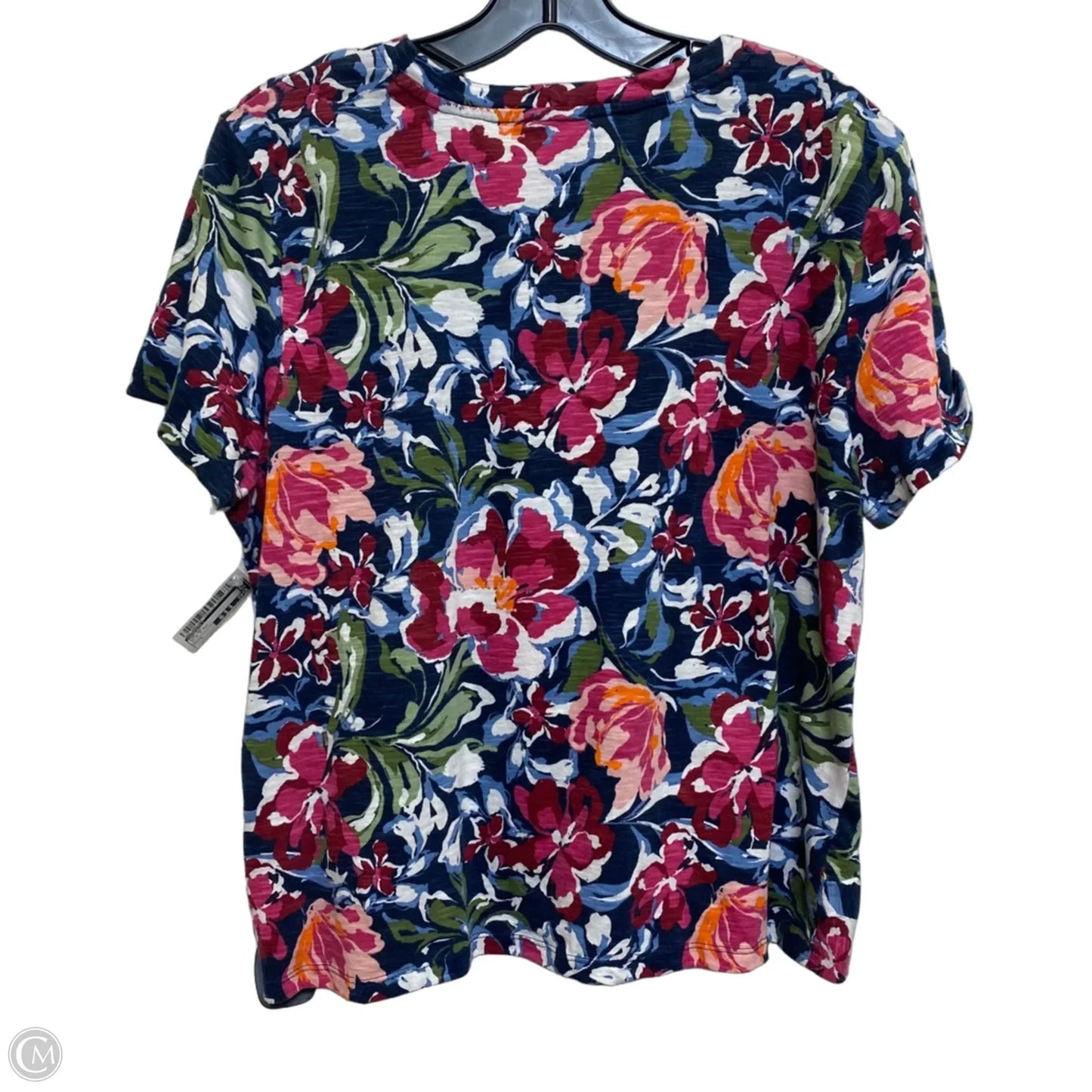 Top Short Sleeve By Wonderly In Blue & Red, Size: L