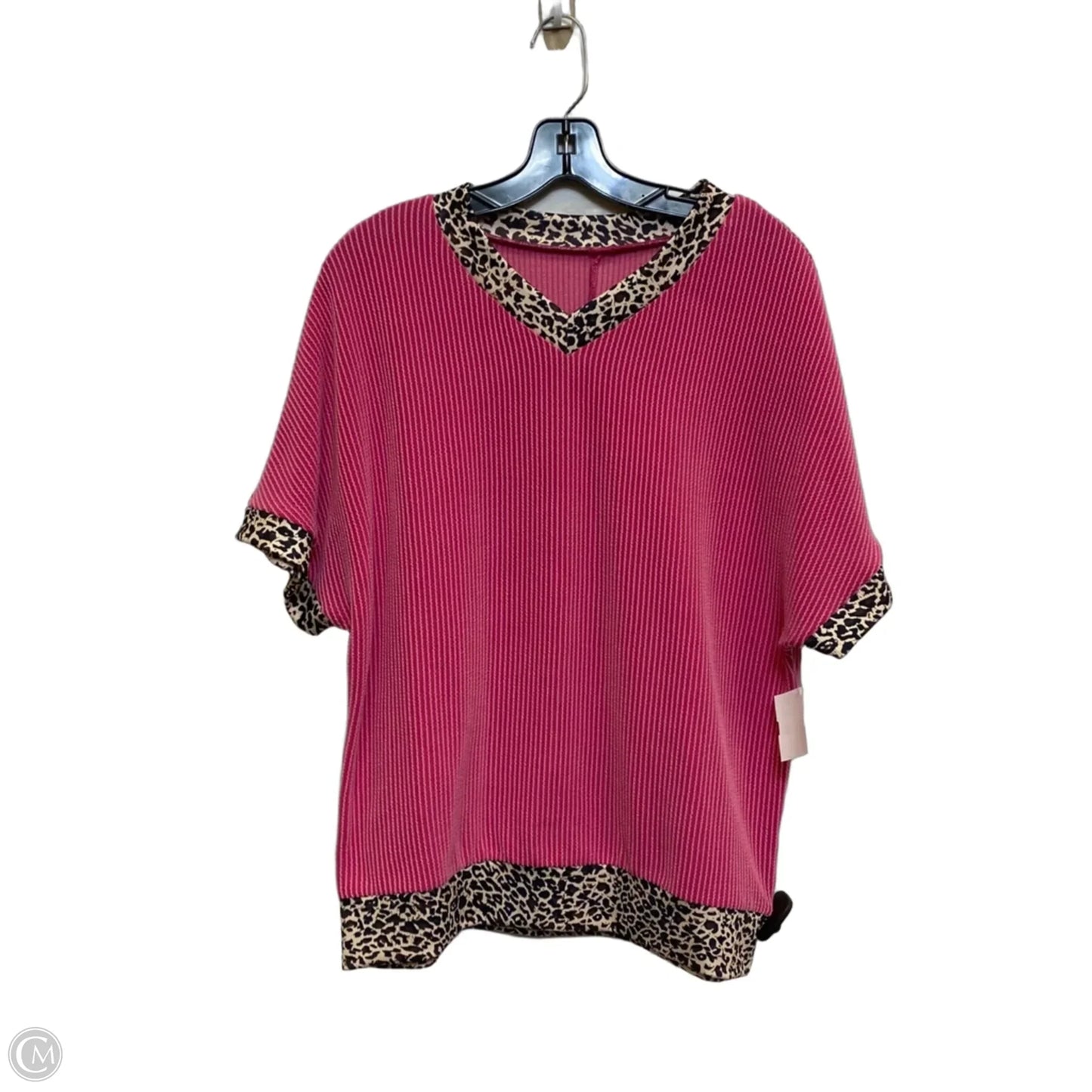 Top Short Sleeve By Cmf In Pink, Size: L