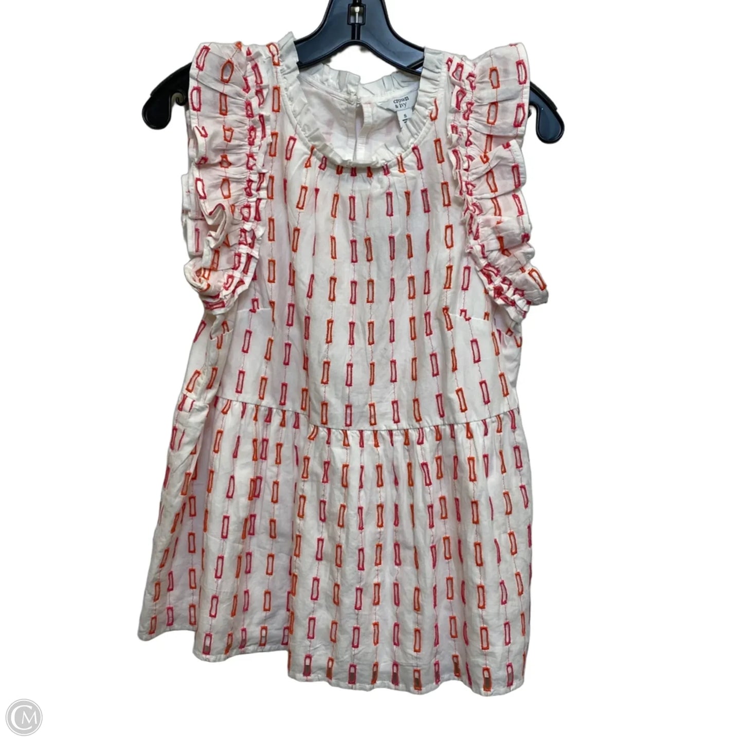 Top Sleeveless By Crown And Ivy In Pink & White, Size: S