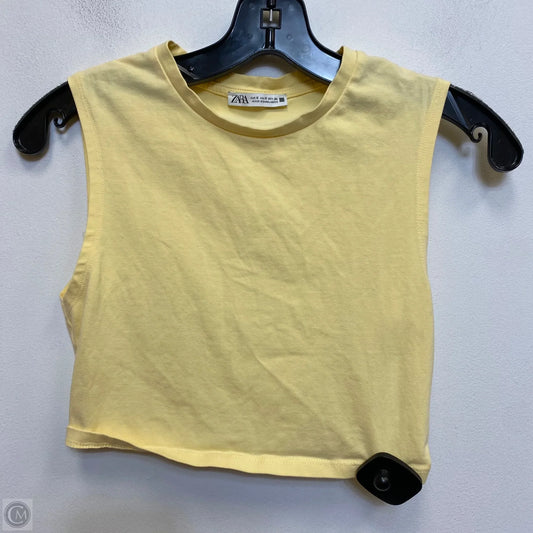 Top Sleeveless By Zara In Yellow, Size: S