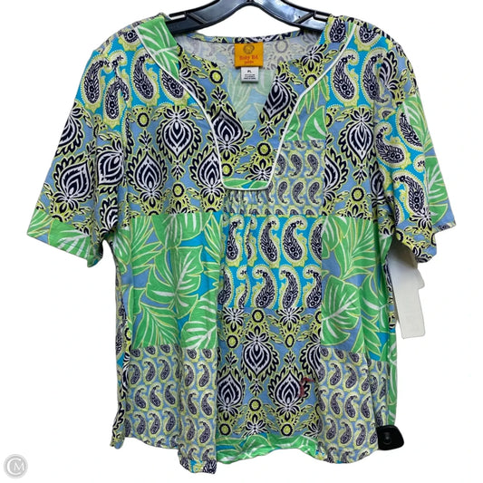 Top Short Sleeve By Ruby Rd In Blue & Green, Size: Lp