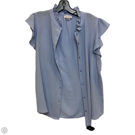 Top Sleeveless By Calvin Klein In Blue, Size: M