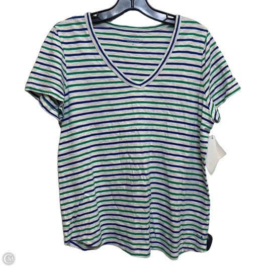 Top Short Sleeve Designer By Vineyard Vines In Blue & Green, Size: S
