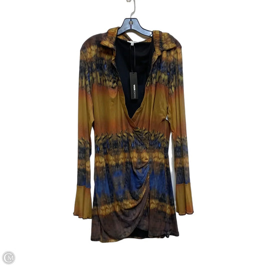 Dress Casual Short By Fashion Nova In Blue & Brown, Size: 2x