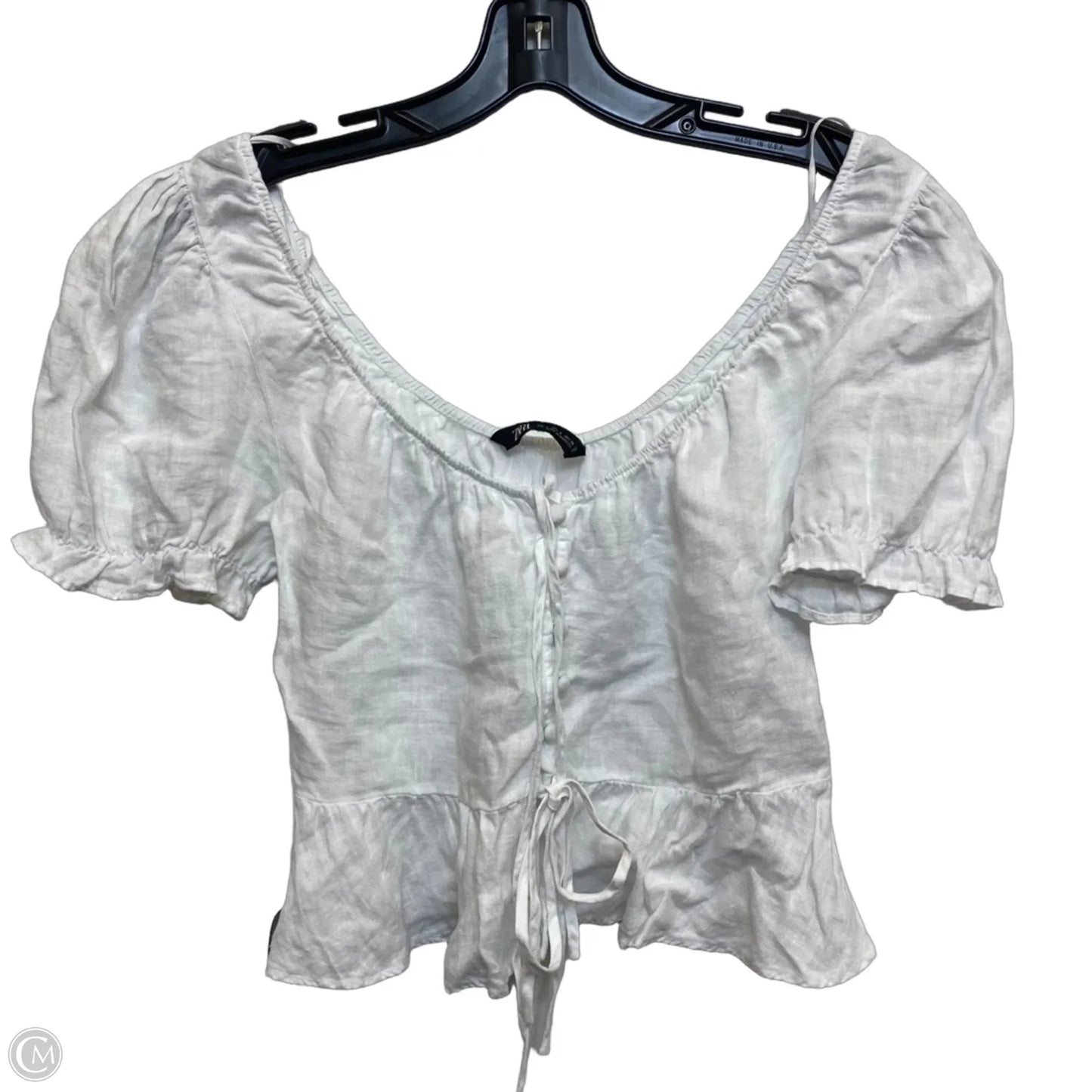 Top Short Sleeve By Zara In White, Size: S