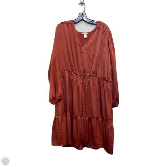 Dress Casual Midi By London Times In Orange, Size: 2x