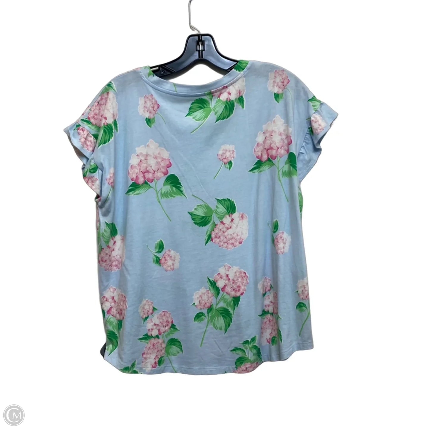 Top Short Sleeve By Crown And Ivy In Blue & Pink, Size: L