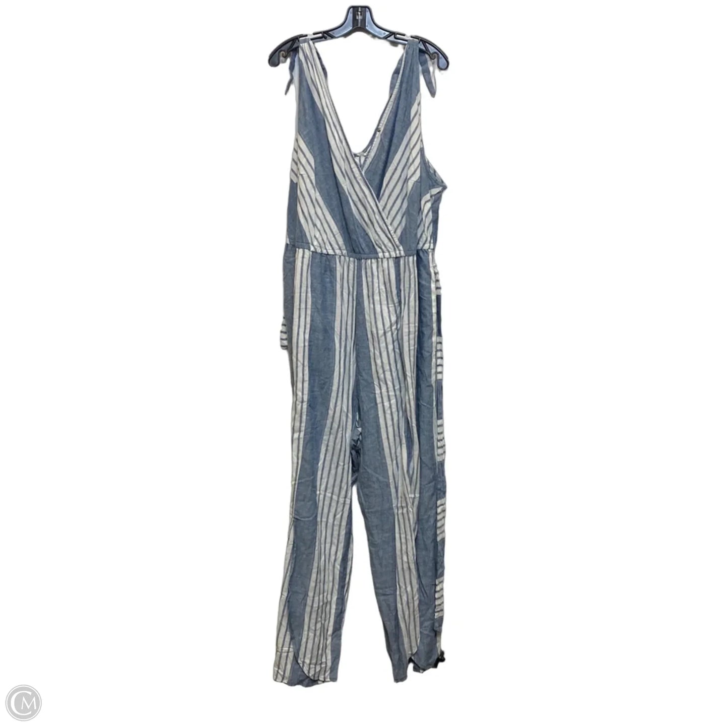 Jumpsuit By Cato In Blue & White, Size: 4x