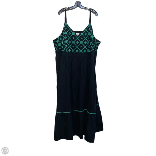Dress Casual Maxi By Ava & Viv In Black & Green, Size: 4x