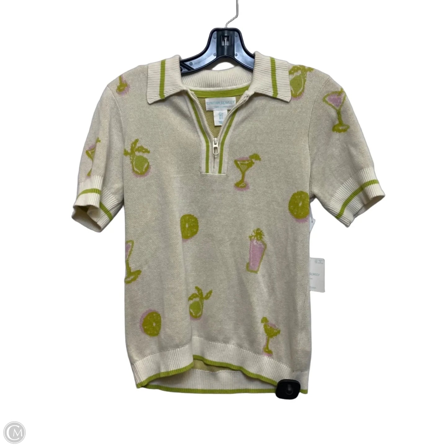 Top Short Sleeve By Cynthia Rowley In Cream, Size: S