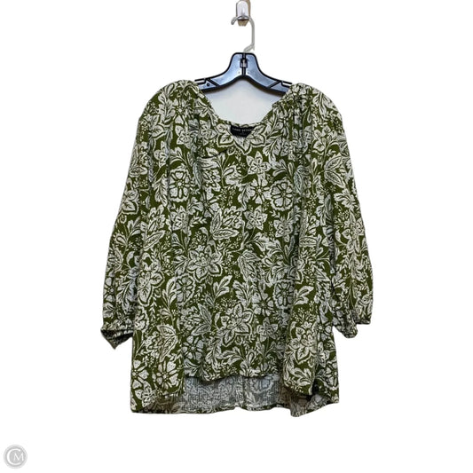 Top 3/4 Sleeve By Lane Bryant In Green, Size: 3x