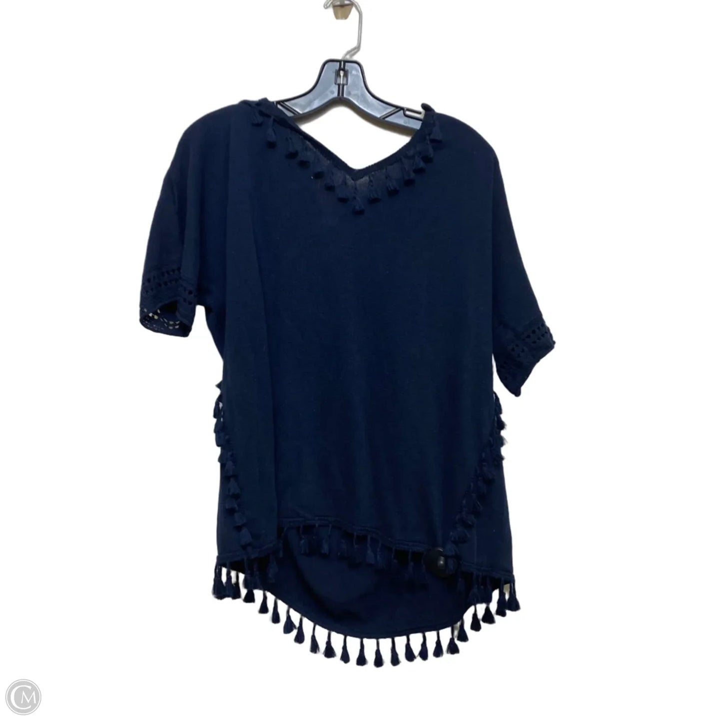Top Short Sleeve By Chicos In Navy, Size: L