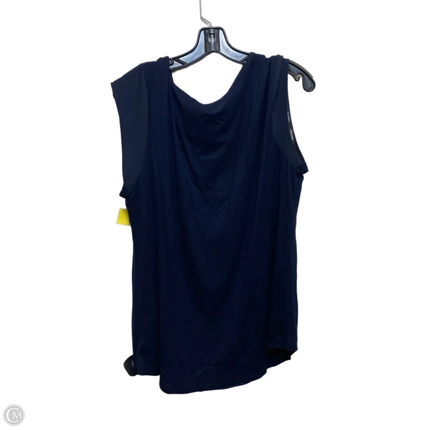 Top Short Sleeve By Calvin Klein In Navy, Size: Xl