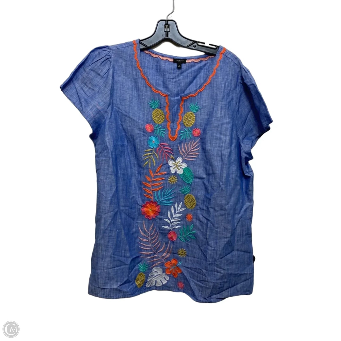Top Short Sleeve By Talbots In Blue, Size: 1x