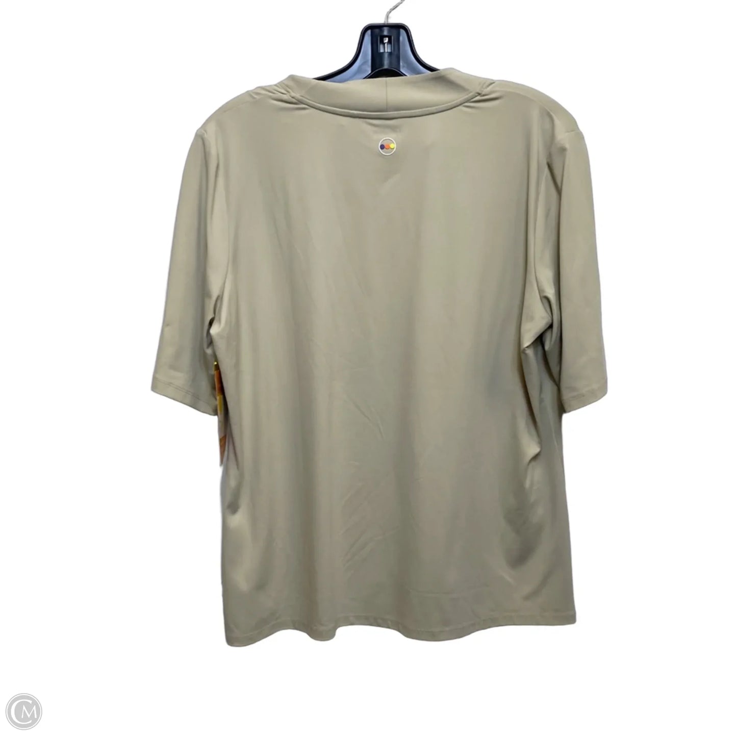 Athletic Top Short Sleeve By Swing In Tan, Size: L