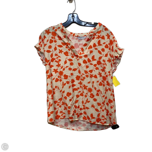 Top Short Sleeve By Prettygarden In Orange & Tan, Size: S