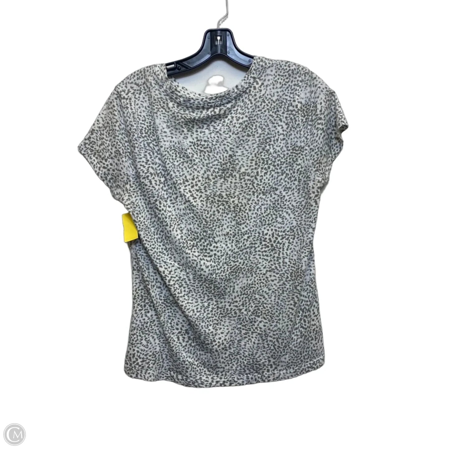 Athletic Top Short Sleeve By Athleta In Grey & White, Size: M
