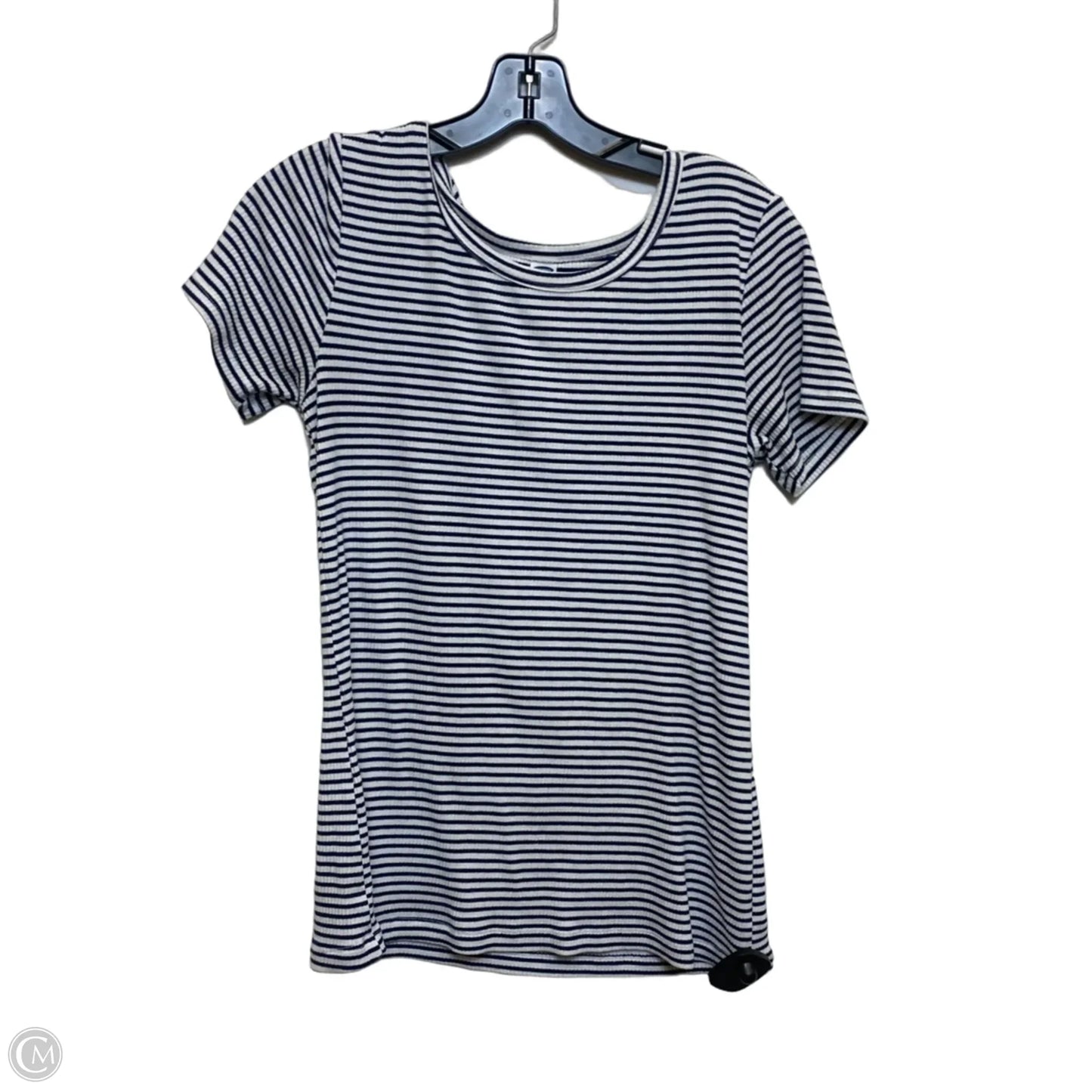 Top Short Sleeve By Old Navy In Blue & White, Size: M