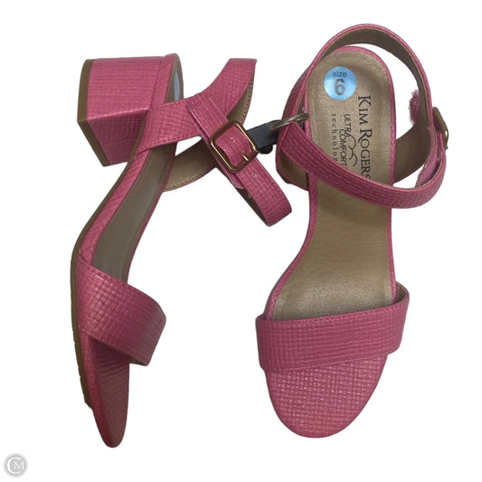 Sandals Heels Block By Kim Rogers In Pink, Size: 6