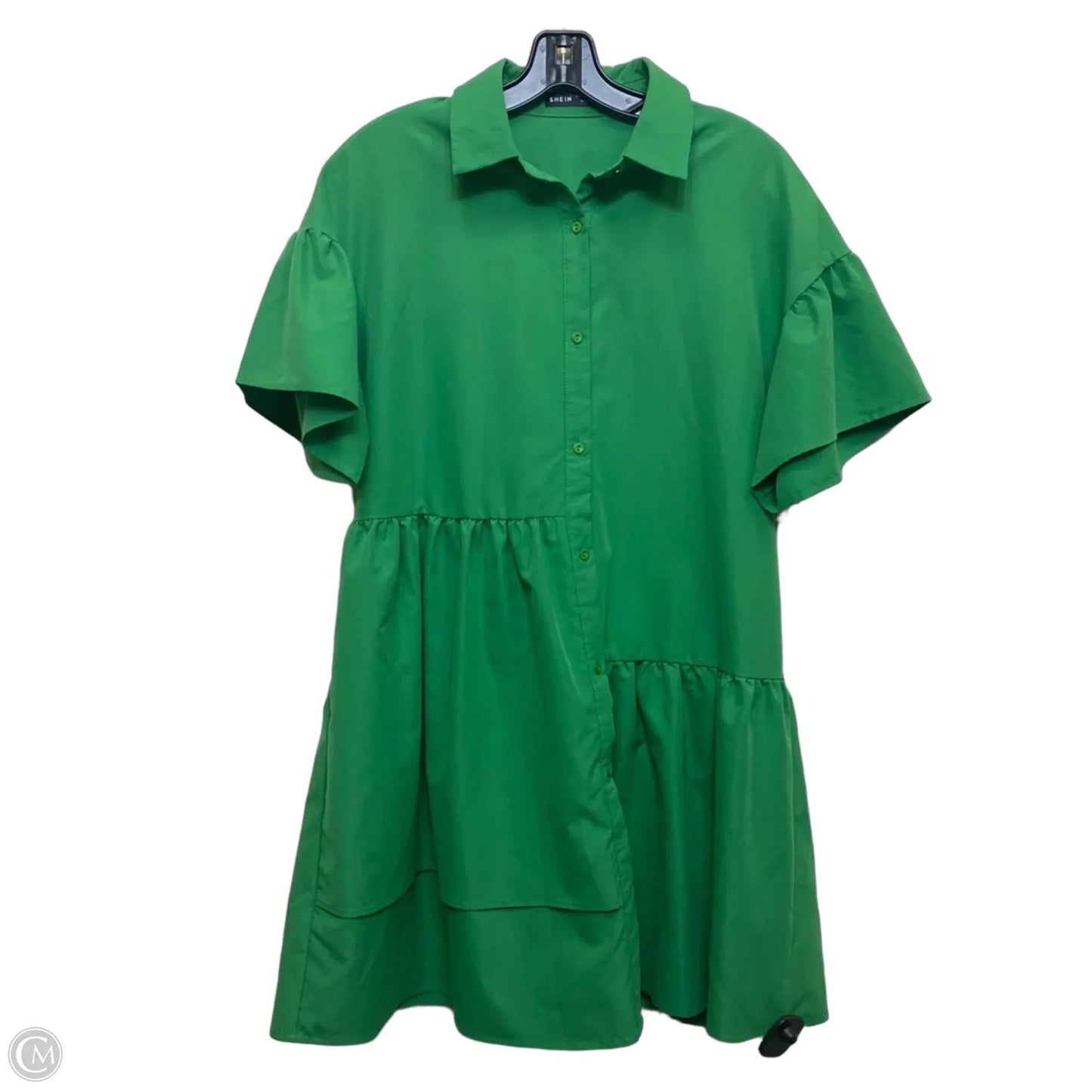 Dress Casual Short By Flying Tomato In Green Denim, Size: S