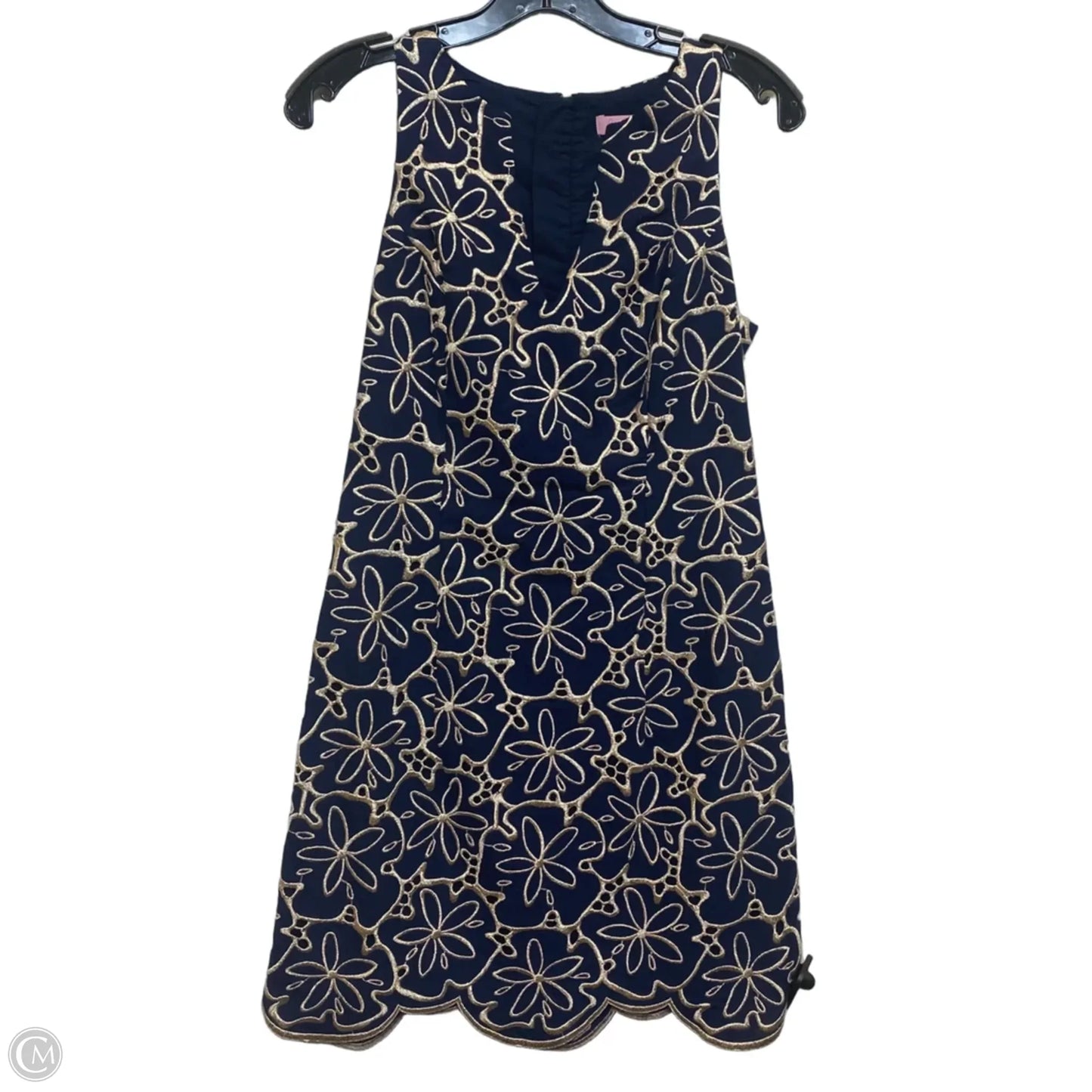Dress Designer By Lilly Pulitzer In Blue & Gold, Size: Xs