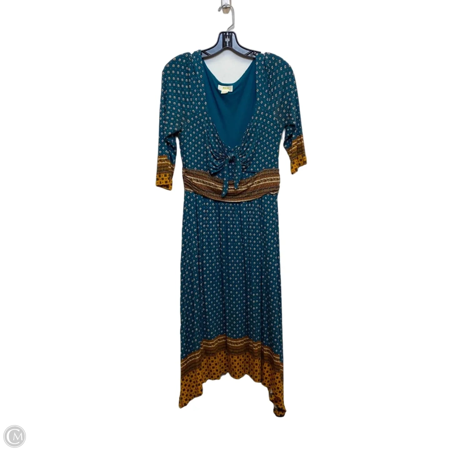 Dress Casual Midi By Maeve In Blue & Yellow, Size: M