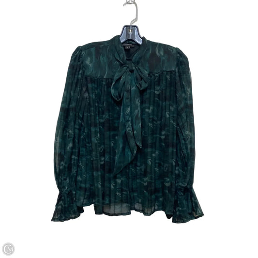 Blouse Long Sleeve By Calligraphie In Green, Size: S