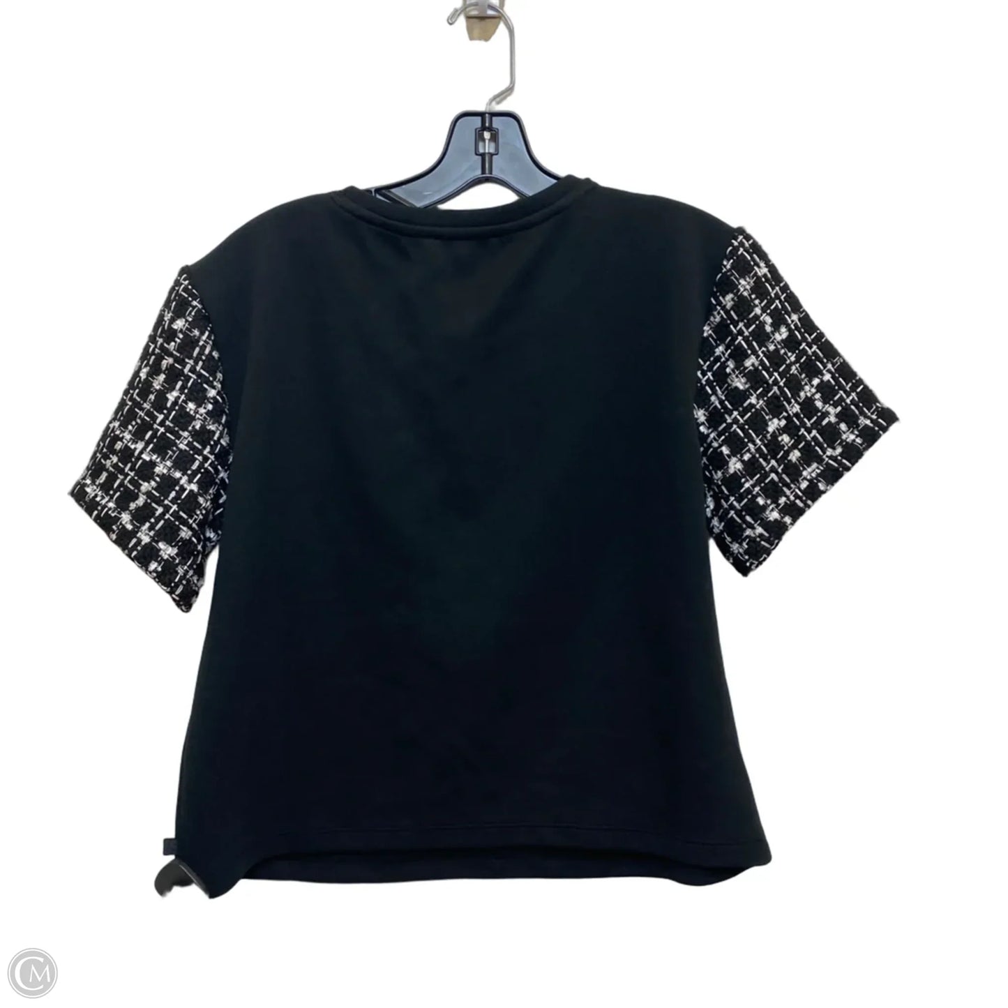 Top Short Sleeve Designer By Karl Lagerfeld In Black, Size: S