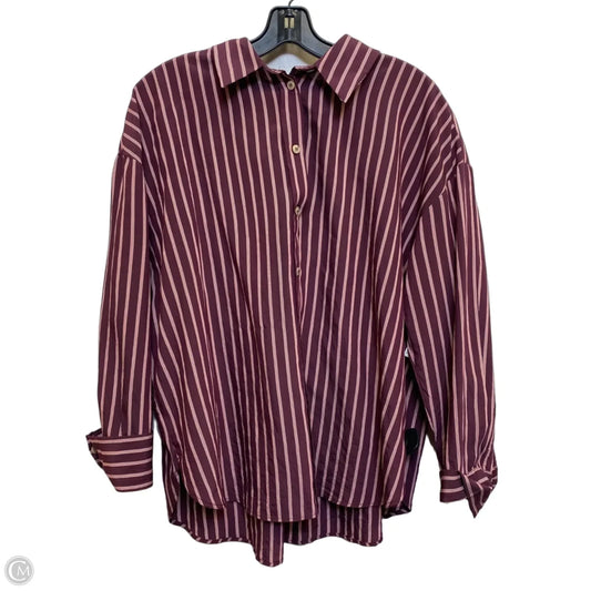 Top Long Sleeve By Zara In Rainbow Print, Size: L