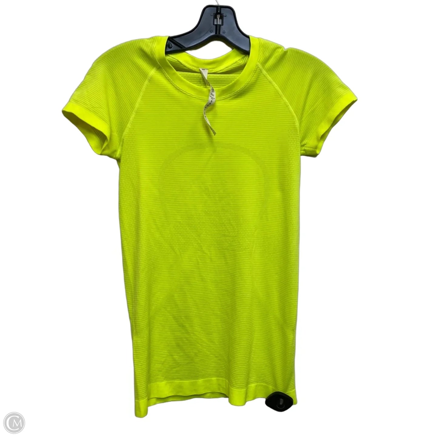 Athletic Top Short Sleeve Designer By Lululemon In Yellow, Size: S