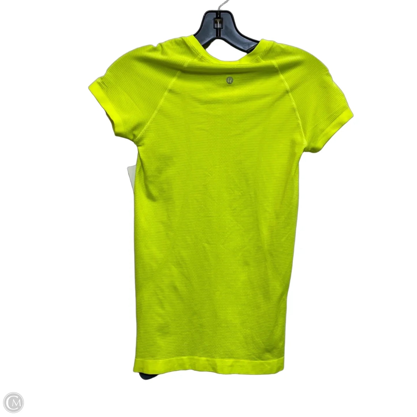 Athletic Top Short Sleeve Designer By Lululemon In Yellow, Size: S