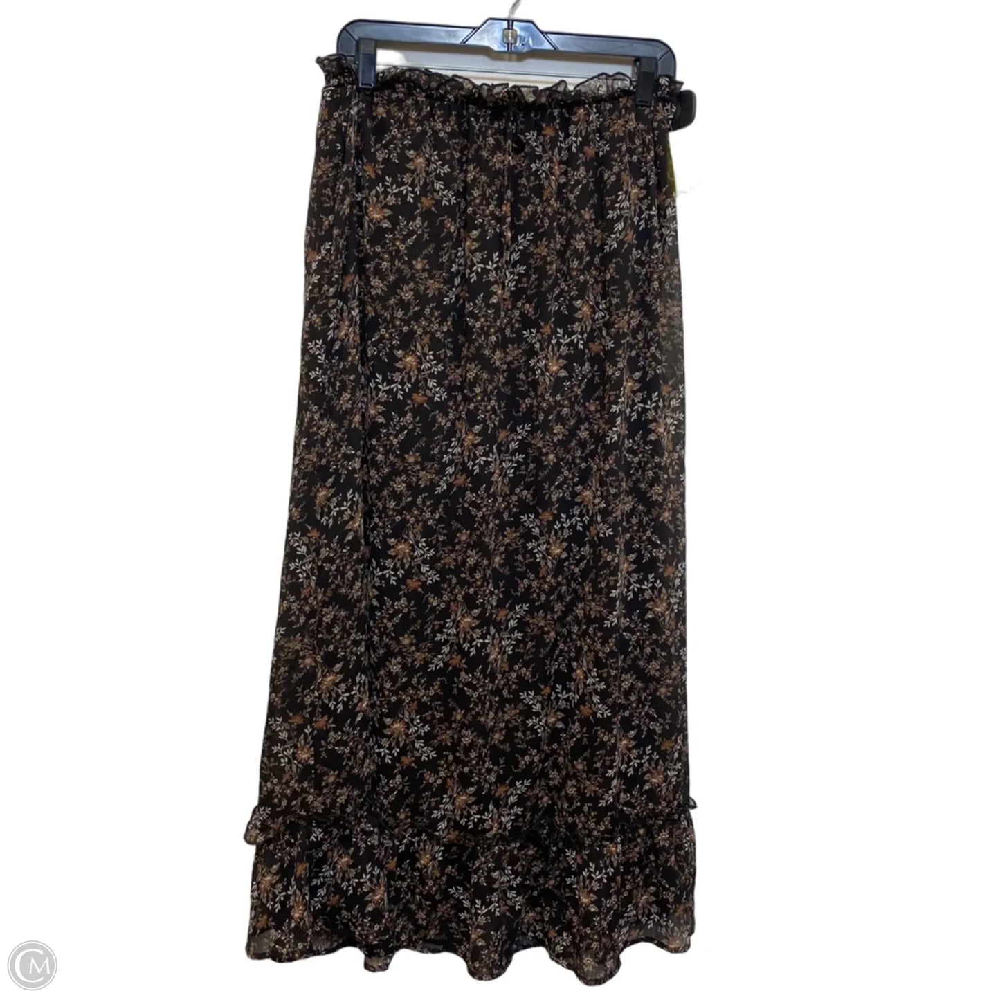 Skirt Maxi By Thirty Thirty In Black & Brown, Size: L