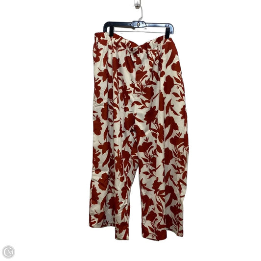 Pants Wide Leg By Emery Rose In Brown & Cream, Size: 5x