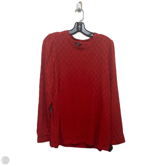 Top Long Sleeve By Intro In Red, Size: L