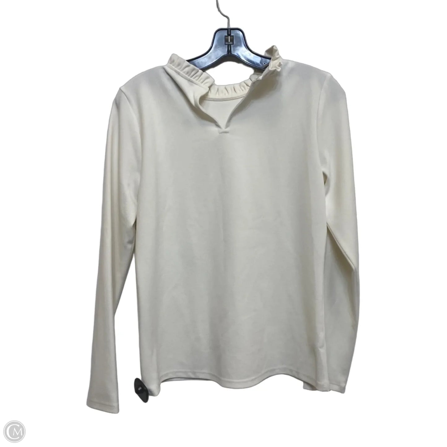 Top Long Sleeve By Ann Taylor In Cream, Size: S