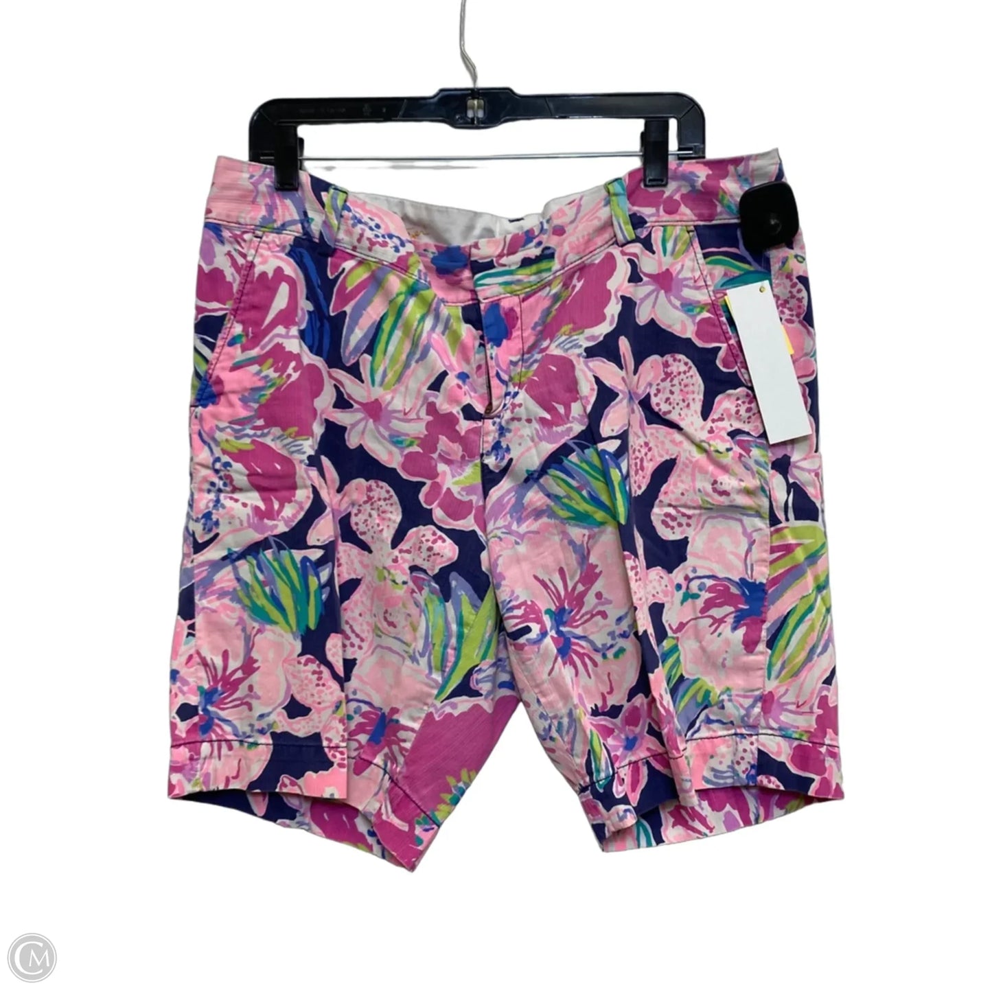 Shortalls Designer By Lilly Pulitzer In Blue & Pink, Size: 14